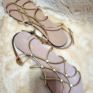 🌸 3 for $15 🌸 Sonhodospes Gold Strappy Sandals